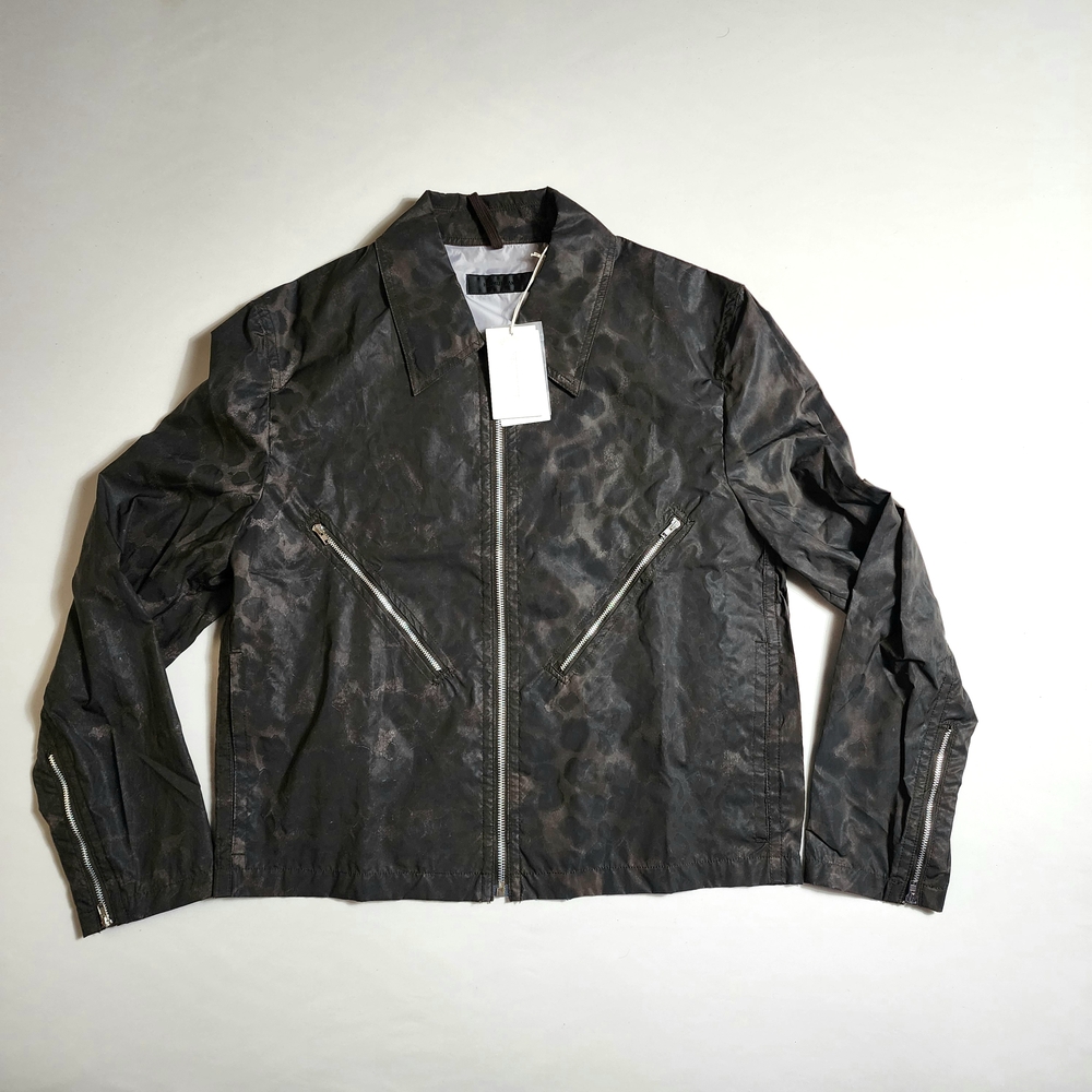 Helmut Lang Reflective Leopard Zip-Up Jacket Size Large MSRP $635 NWT